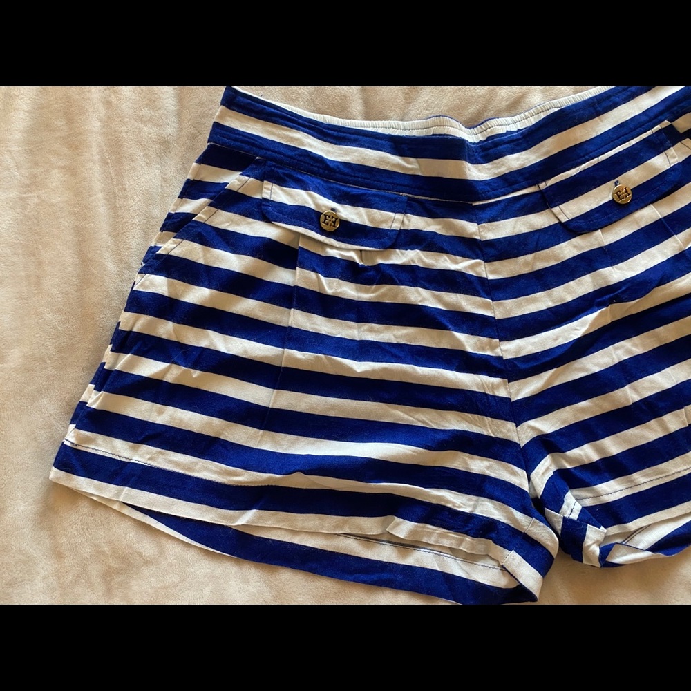 Escapada Nautical Stripe Pocket Shorts Sz Medium